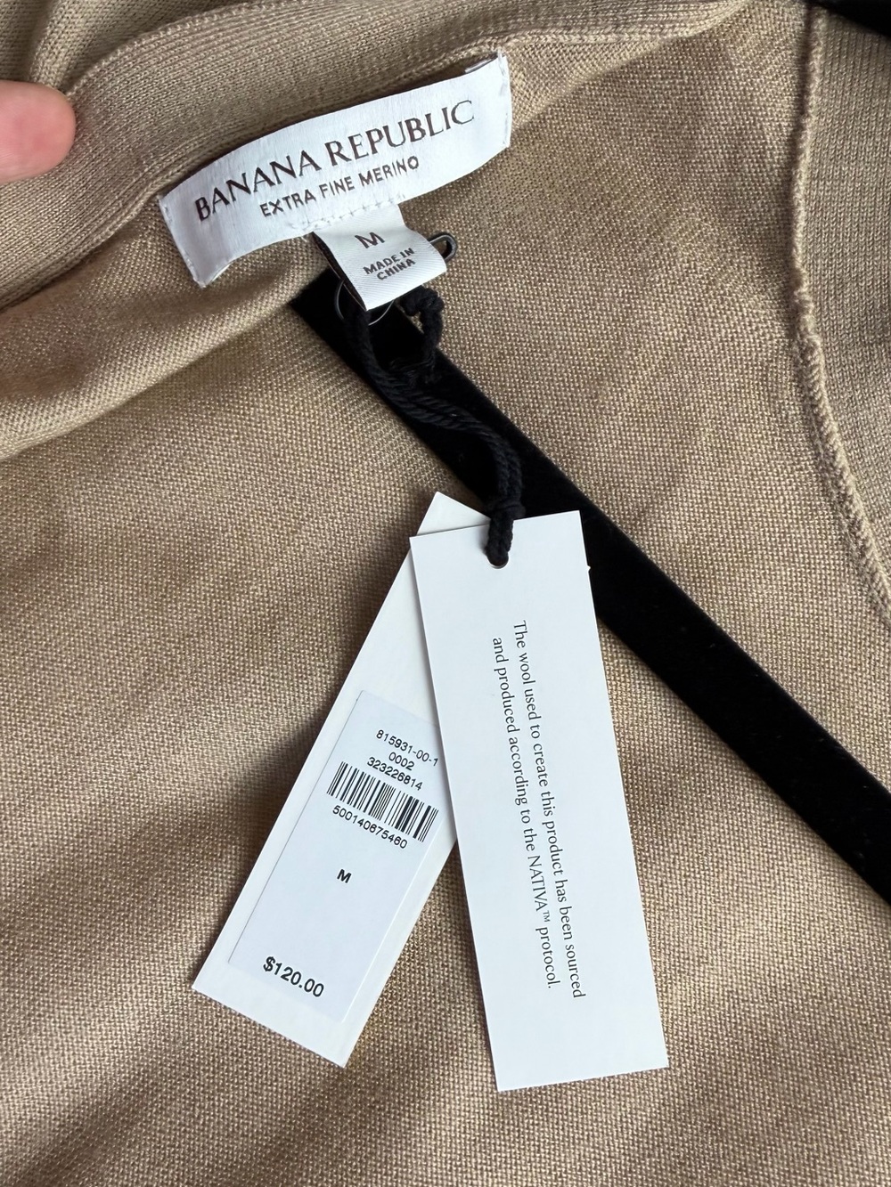 Banana Republic 100% Extra Fine Merino Wool Backless Sweater Camel M - Picture 6 of 11